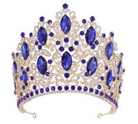 Crystal Tiaras Crown 14Cm Height Bridal Pageant Party Elegant Wedding Crown Hair Gold Red1
