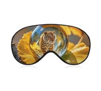 Crystal Tiger Eye Mask for Women & Men, Breathable & Adjustable Eye Cover, Ultra Soft Sleep Mask, Lightweight Travel Blindfold for Airplane, Nap, Night Sleeping