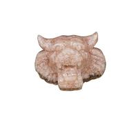 Crystal Tiger Head Sculpture - Handcrafted Tiger Head Figurine, Natural Crystal Tiger Head Home Decor(PinkCrystal)