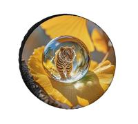 Crystal Tiger Universal Spare Tire Cover Oxford Fabric Waterproof Wheel Protector for SUV Truck RV Camper Dust/Snow/Sun Protection, 24 Inch