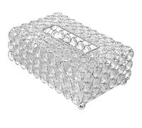 Crystal Tissue Box Cover Rectangular Decorative Toliet Paper Box Napkin Holder Facial Tissue Container for Bathroom Dresser Night Stand (Silver)
