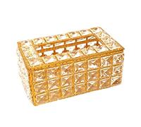 Crystal Tissue Box Paper Towel Storage, Rectangle Cover Luxury Toilet er for Vanity/Countertop/Bedroom Dresser/Night Stand/Desk/Table, Rose Gold/1452 (Color : Gold)