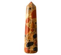 Crystal Towers ~ Natural Healing Crystal Point Obelisk for Reiki Healing and Crystal Grid (3" to 4" INCH, Spotted Jasper)