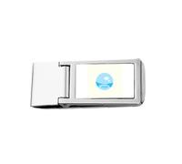 Crystal Transparent Ball Art Deco Fashion Slim Money Clip Stainless Holder Pocket Wallet