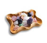 Crystal Tray for Rocks, Gems, and Healing Stones, Wooden Offering Bowl, Crystal Storage Holder, Decorative Display Tray, Crystal Organizer, Zen Bowl, Tray for Essential Oils