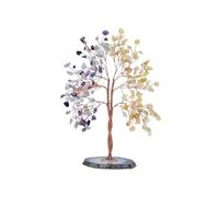 crystal tree， 2pcs Handmade Tree Crystal As Home Decor Ornament Feng Shui Gemstone Money Fengshui Decorations(Multi colored)