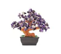 Crystal Tree Bonsai Style Decoration, Symbolizing Luck and Wealth,Feng Shui Good Luck Wealth Tree Decoration Business Gift for Office Home Living Room (purple)