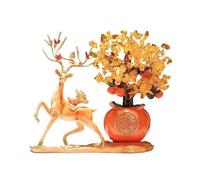 Crystal Tree Citrine Ruyi Persimmon Fortune Tree, Living Room Wine Cooler Tabletop Decoration Crystal Feng Shui Tree