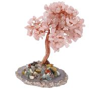 Crystal Tree Decor Stunning Copper Wire Wrapped Money Tree for Home (Pink)