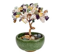 Crystal Tree Rainbow Fluorite DIY Crystal Tree for Focus, Balance and Energy Healing, Suitable for Study Desk, Office Décor and Teacher Gift