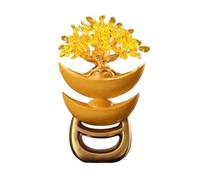Crystal Tree Tabletop Home Feng Shui Ornament, Citrine with Gold Ingot Fortune Tree Decoration Crystal Feng Shui Tree(Yellow)