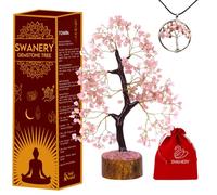 Crystal Trees for Home and Office Decoration, Rose Quartz Chakra Healing Crystals Feng Shui Handmade Trees for Positive Energy, Money, Good Luck, Christmas Decor, Birthday Gifts for Women, Mom