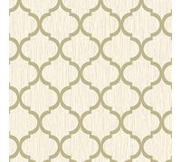 Crystal Trellis By Debona Ivory/Gold Glitter Wallpaper (8898)
