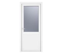 Crystal Triple Glazed Door Half Panel (Right Hand) 840 x 2090mm Obscure - White