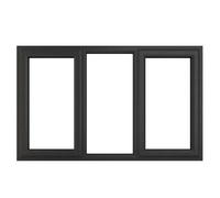 Crystal Triple Glazed Window (Left & Right Hand) 1770 x 1040mm Clear - Grey/White