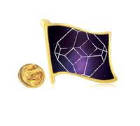crystal universe fantasy star Golden Metal Flag Lapel Pin Badge