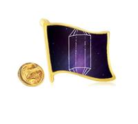 crystal universe star fantasy Golden Metal Flag Lapel Pin Badge