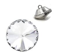 Crystal Upholstery Nails， Nail Head Clear Crystal Buttons DIY Upholstery Furniture Crafts Multiple Sizes Pack of 50(Sewing Button,25mm)