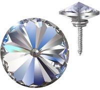 Crystal Upholstery Nails， Nail Head Clear Crystal Buttons DIY Upholstery Furniture Crafts Multiple Sizes Pack of 50(Screw Button,25mm)