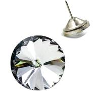Crystal Upholstery Nails， Nail Head Clear Crystal Buttons DIY Upholstery Furniture Crafts Multiple Sizes Pack of 50(Nail Button,30mm)