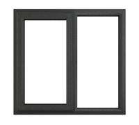 Crystal uPVC A Rated Side Hung Window (Left Hand) Next to a Fixed Light 1190 x 1040mm Clear - Grey External/White Internal