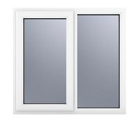 Crystal uPVC A Rated Side Hung Window (Left Hand) Next to a Fixed Light 1190 x 1040mm Obscure - White