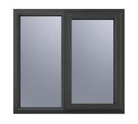 Crystal uPVC A Rated Side Hung Window (Right Hand) Next to a Fixed Light 1190 x 1115mm Obscure - Grey External/White Internal