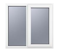 Crystal uPVC A Rated Side Hung Window (Right Hand) Next to a Fixed Light 1190 x 965mm Obscure - White