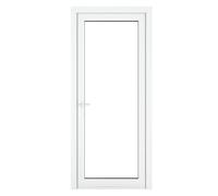 Crystal uPVC White Clear Single Door Full Glass Right hand Open In Cle Double Glazed uPVC White Clear Single Door Full Glass Right hand Open In Clear Glazing