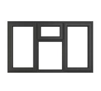 Crystal uPVC Window 7016 external White Internal A Rated Left and Righ uPVC Window 7016 external White Internal A Rated Left and Right Hand Side Hung Top Opener Over a Fixed Light Centre - Grey with C