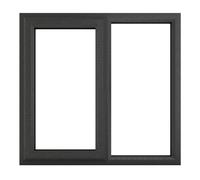 Crystal uPVC Window 7016 external White Internal A Rated Left Hand Sid uPVC Window 7016 external White Internal A Rated Left Hand Side Hung Next to a Fixed Light - Grey with Clear Glazing