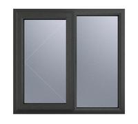 Crystal uPVC Window 7016 external White Internal A Rated Left Hand Sid uPVC Window 7016 external White Internal A Rated Left Hand Side Hung Next to a Fixed Light - Grey with Obscure Glazing