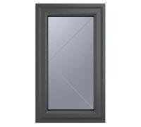 Crystal uPVC Window 7016 external White Internal A Rated Left Hand Sid uPVC Window 7016 external White Internal A Rated Left Hand Side Hung - Grey with Obscure Glazing