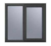 Crystal uPVC Window 7016 external White Internal A Rated Right Hand Si uPVC Window 7016 external White Internal A Rated Right Hand Side Hung Next to a Fixed Light - Grey with Obscure Glazing