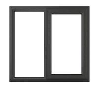 Crystal uPVC Window 7016 external White Internal A Rated Right Hand Si uPVC Window 7016 external White Internal A Rated Right Hand Side Hung Next to a Fixed Light - Grey with Clear Glazing