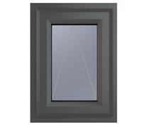 Crystal uPVC Window 7016 external White Internal Top Opener - uPVC Window 7016 external White Internal Top Opener - Grey with Obscure Glazing