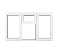 Crystal uPVC Window A Rated Left and Right Hand Side Hung Top Opener O uPVC Window A Rated Left and Right Hand Side Hung Top Opener Over a Fixed Light Centre - White with Clear Glazing