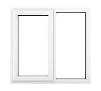 Crystal uPVC Window A Rated Left Hand Side Hung Next to a Fixed Light uPVC Window A Rated Left Hand Side Hung Next to a Fixed Light - White with Clear Glazing