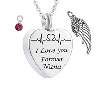 Crystal, Urns for Men Steel Birthstone Wing Memorial Locket for with Funnel Kit & Bag