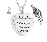 Crystal, Urns for Men Steel Birthstone Wing Memorial Locket for Women with Funnel Kit & Bag