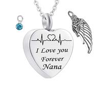Crystal, Urns for Men Steel Birthstone Wing Memorial Locket for Women with Funnel Kit & Bag