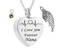 Crystal, Urns for Men Steel Birthstone Wing Memorial Locket for Women with Funnel Kit & Bag