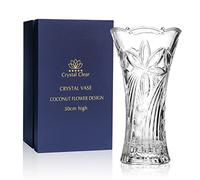Crystal Vase, 30cm high, For Flowers & Decor, Coconut Flower Design, Eternal Love for Home Nice, Shiny, Adorable, Suitable For all Occasions, Perfect as a Gift,