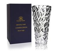 Crystal Vase, 30cm high, For Flowers & Decor, Conifer Design, Eternal Love for Home Nice, Shiny, Adorable, Suitable For all Occasions, Perfect as a Gift,
