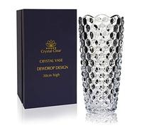 Crystal Vase, 30cm high, For Flowers & Decor, Dewdrop Design, Eternal Love for Home Nice, Shiny, Adorable, Suitable For all Occasions, Perfect as a Gift,