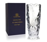 Crystal Vase, 30cm high, For Flowers & Decor, Ice Grain Design, Eternal Love for Home Nice, Shiny, Adorable, Suitable For all Occasions, Perfect as a Gift,