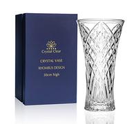 Crystal Vase, 30cm high, For Flowers & Decor, Rhombus Design, Eternal Love for Home Nice, Shiny, Adorable, Suitable For all Occasions, Perfect as a Gift,