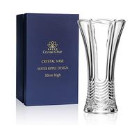 Crystal Vase, 30cm high, For Flowers & Decor, Water Ripple Design, Eternal Love for Home Nice, Shiny, Adorable, Suitable For all Occasions, Perfect as a Gift,
