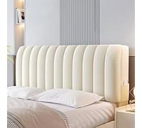 Crystal Velvet Bed Headboard Covers Short Plush Upholstered Stretch Bed Head Cover Bed Headboard Slipcover Double Single Queen King Head Board Dustproof Protector for Bedroom Décor(150cm,Beige)
