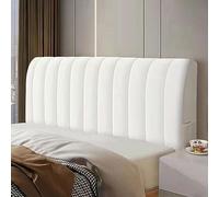 Crystal Velvet Bed Headboard Covers Short Plush Upholstered Stretch Bed Head Cover Bed Headboard Slipcover Double Single Queen King Head Board Dustproof Protector for Bedroom Décor(180cm,White)